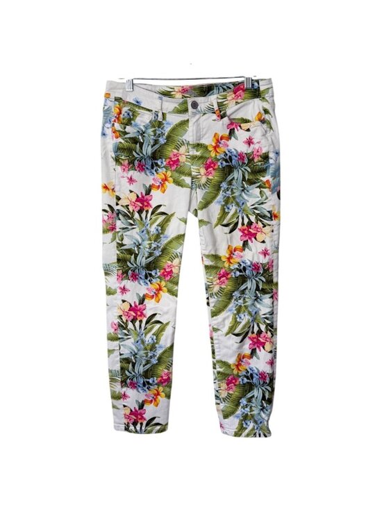 Tommy Bahama Denim - Tommy Bahama Womens 28x28  Skinny Ankle Jeans Floral Tropical White Green Resort